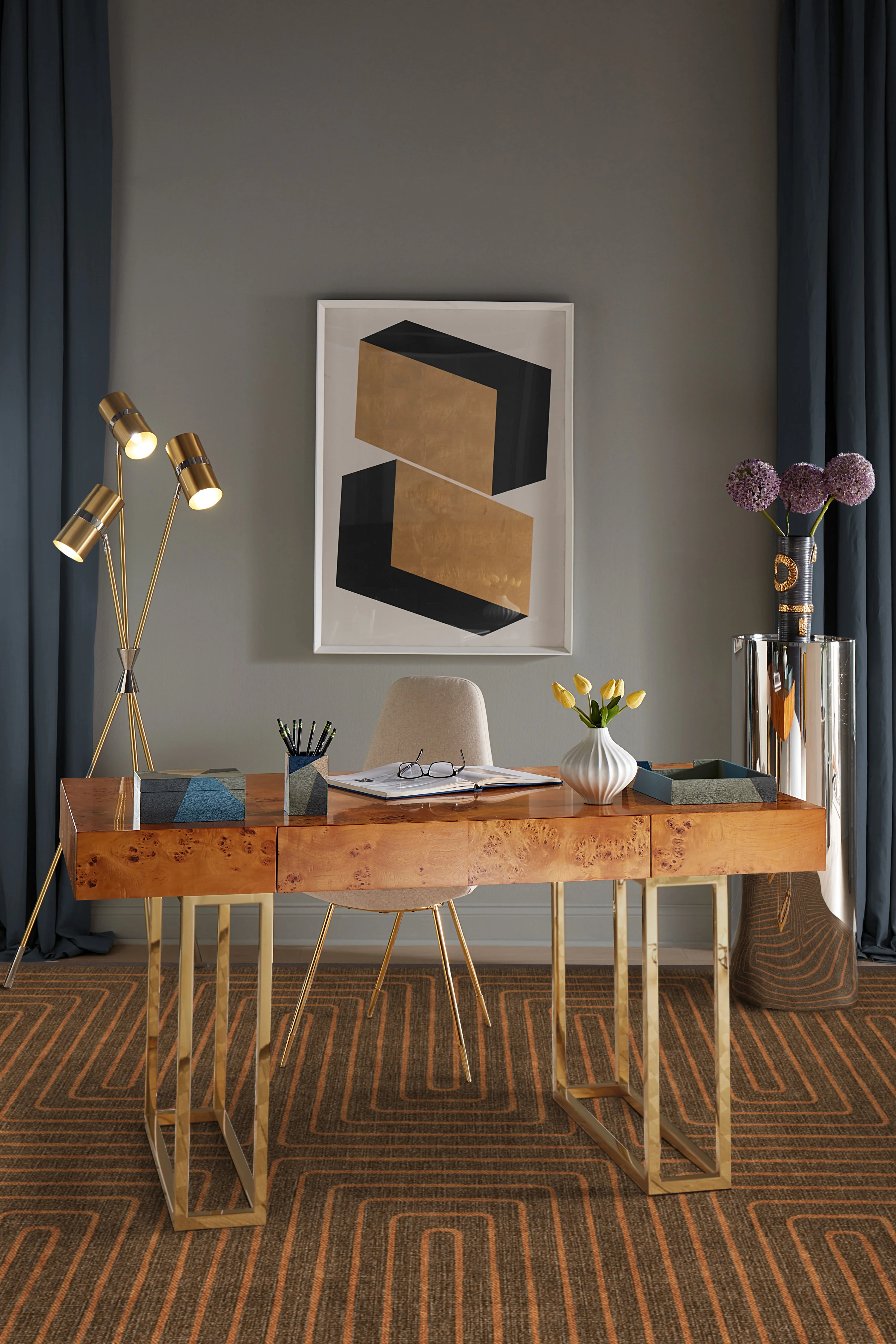 Wasbare laagpolige loper Labyrinth van Jonathan Adler