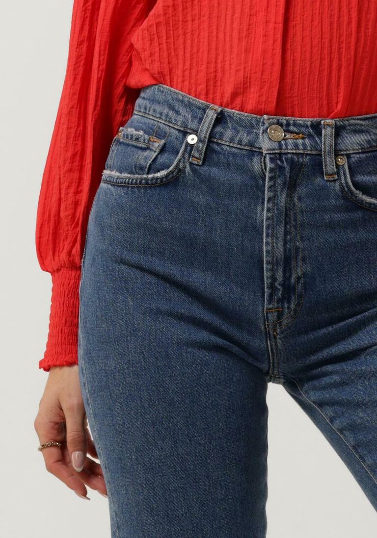 7 FOR ALL MANKIND blauwe 7 for all mankind straight leg jeans logan stovepipe blaze with raw cut hem
