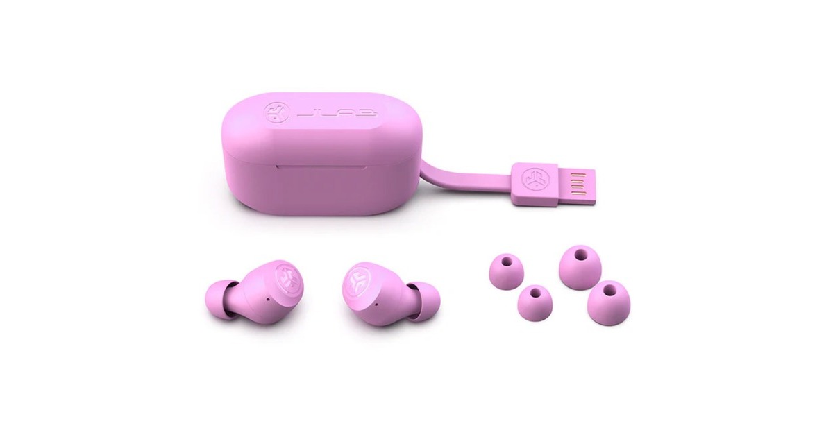 JLabGo Air Pop True Wireless headphones in-ear oortjes  (Lichtroze, Bluetooth 5.1)