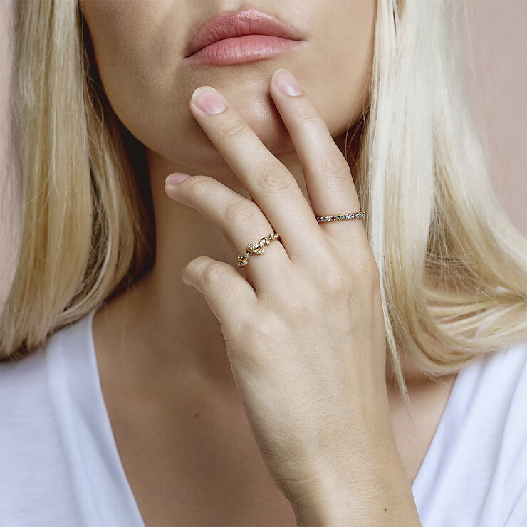ByBiehl Jungle Ivy sparkle ring - GP Gold