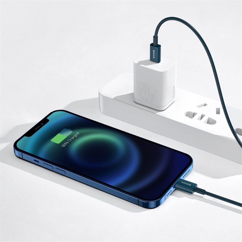 (1m) 20W USB C auf Lightning Power Delivery Ladekabel Fast Charge Datenkabel - Blau
