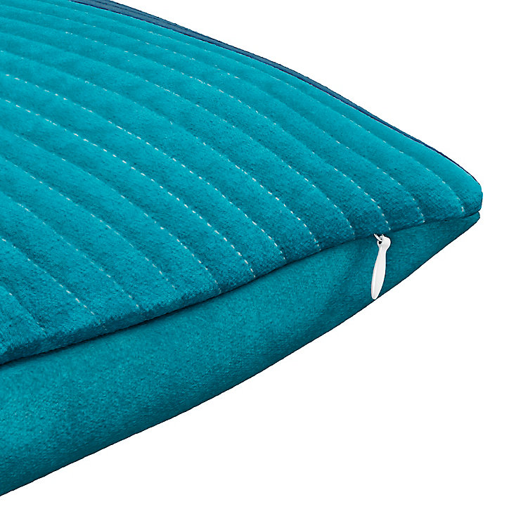 Coussin effet velours GoodHome Orozco 45 x 45 cm bleu