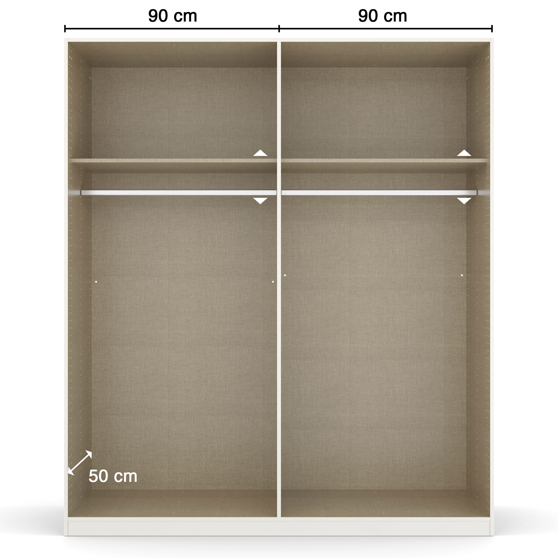Drehtürenschrank - seidengrau - 181 cm