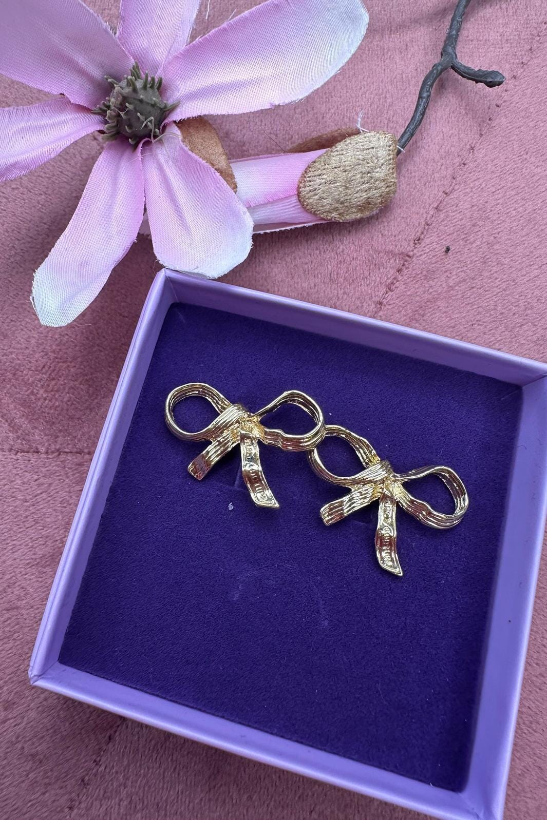 Mellow Moon Small Bows forgyldt