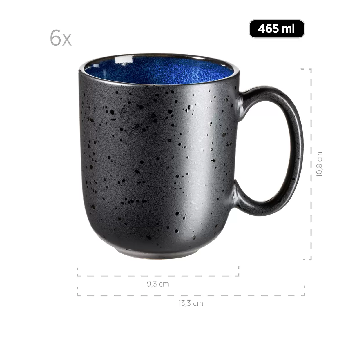 Früshtücksgeschirrset 18tlg. NIARA blau,schwarz