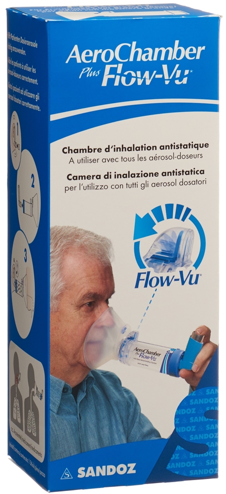 AEROCHAMBER PLUS Flow-Vu grosse Maske blau 1 Stk