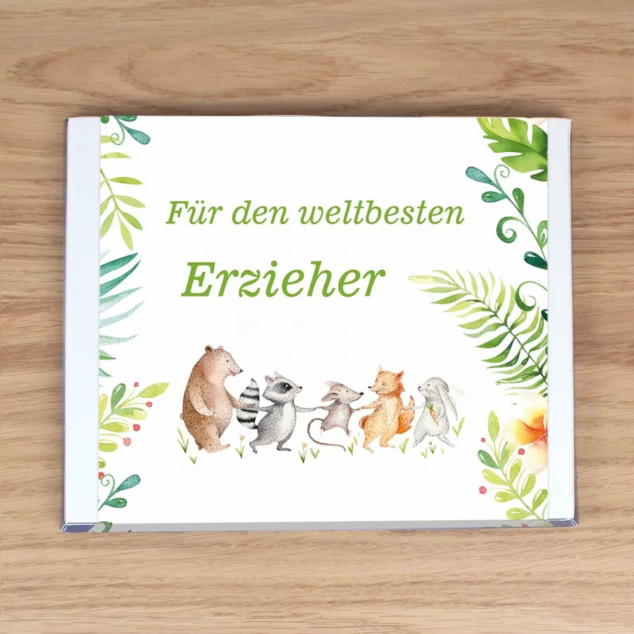 Nikima Papeterie AUFKLEBER SET - Merci Danke Tiere Abschiedsgeschenk Kita Erzieher bunt