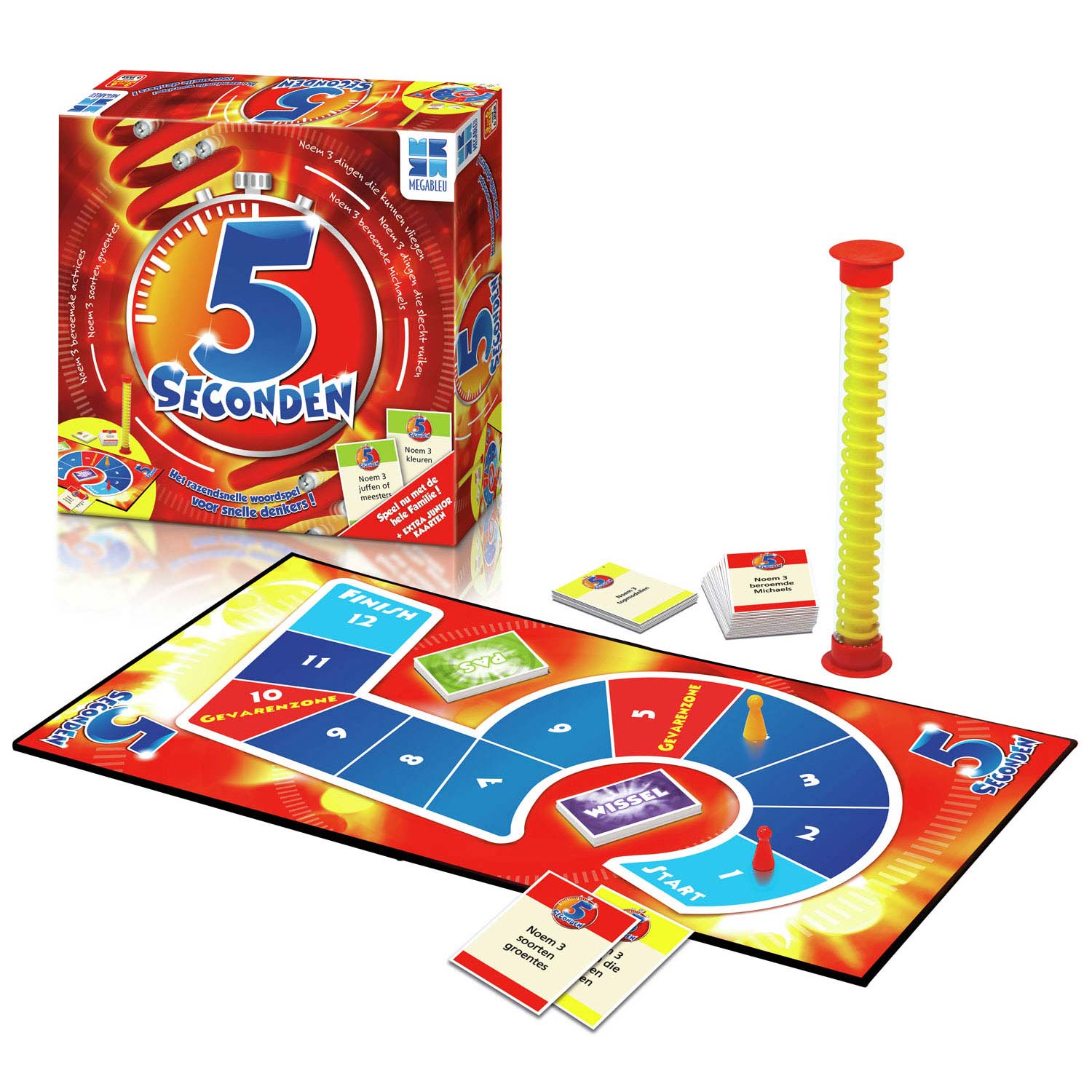 Megableu 5 Secondes met Extra Junior Kaarten - Bordspel