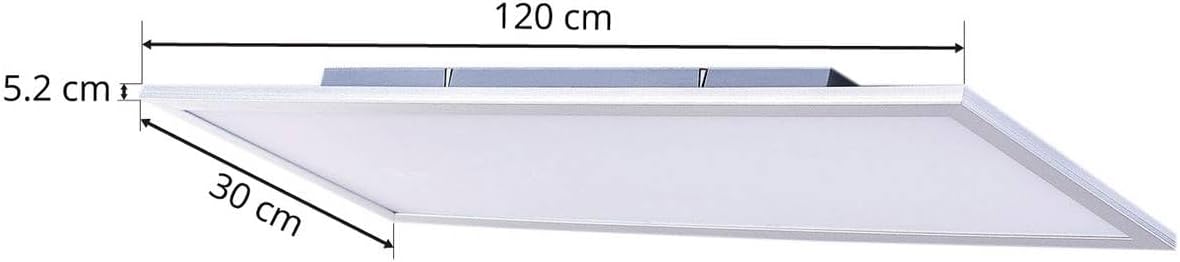 Lindby LED Panel Livel dimmbar mit Leselampe (Modern) in Alu (1 flammig,) - Bürolampe Deckenlampe Deckenleuchte Lampe Küchenleuchte