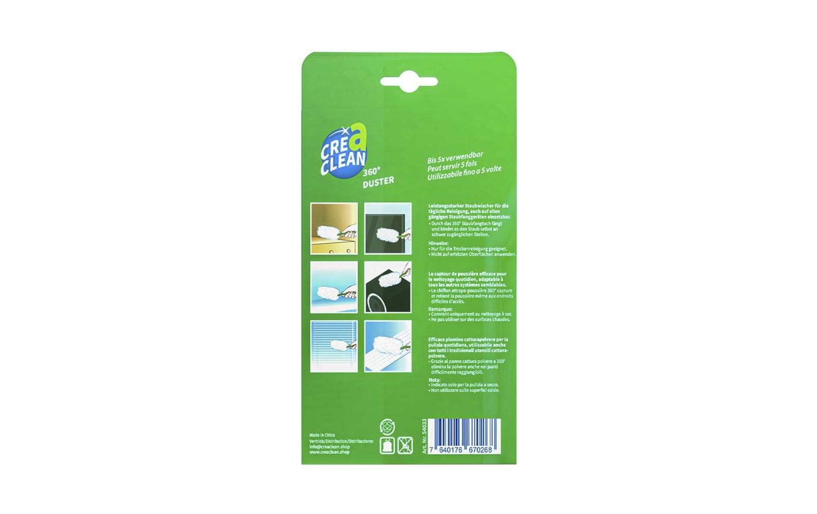 Staubmagnet Starter Kit 360° Grün/WeissStaubwedel mit 5 Staubfangtücher