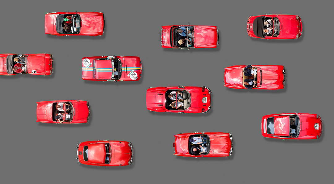 Red Cars by Bernhard Schmerl - Limited Edition. Edition of: 100. Signed.