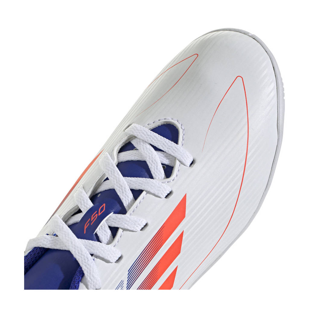adidas F50 Club INjunior zaalvoetbalschoenen wit/rood/blauw
