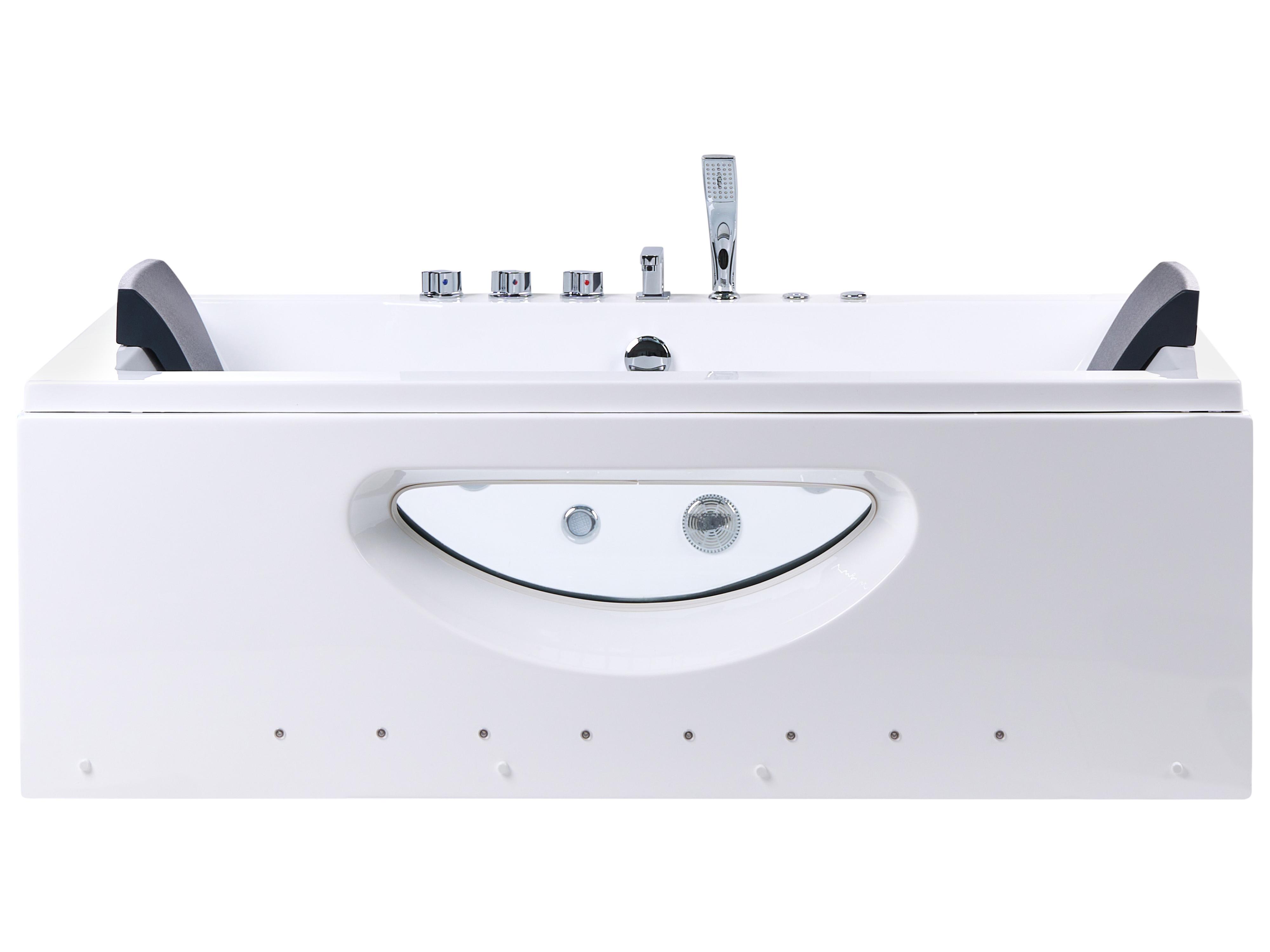 Hoek bubbelbad met LED HAWES 180 x 90 cm Wit