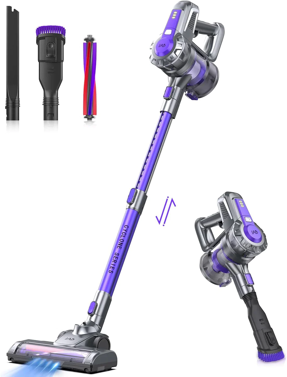 Aspirateur Balai sans Fil 4 en 1 160W violet gris Vendos85