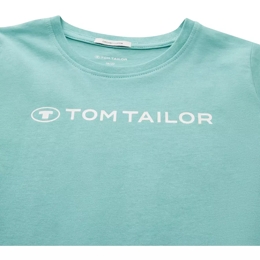TOM TAILOR T-Shirt Logo Print Dusty Green