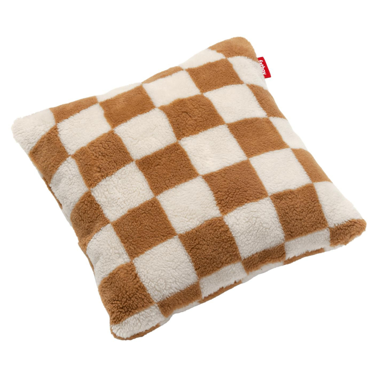 Fatboy Square Teddy kussen chess Almond Creme