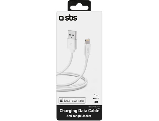 SBS - Câble USB - Lightning Blanc