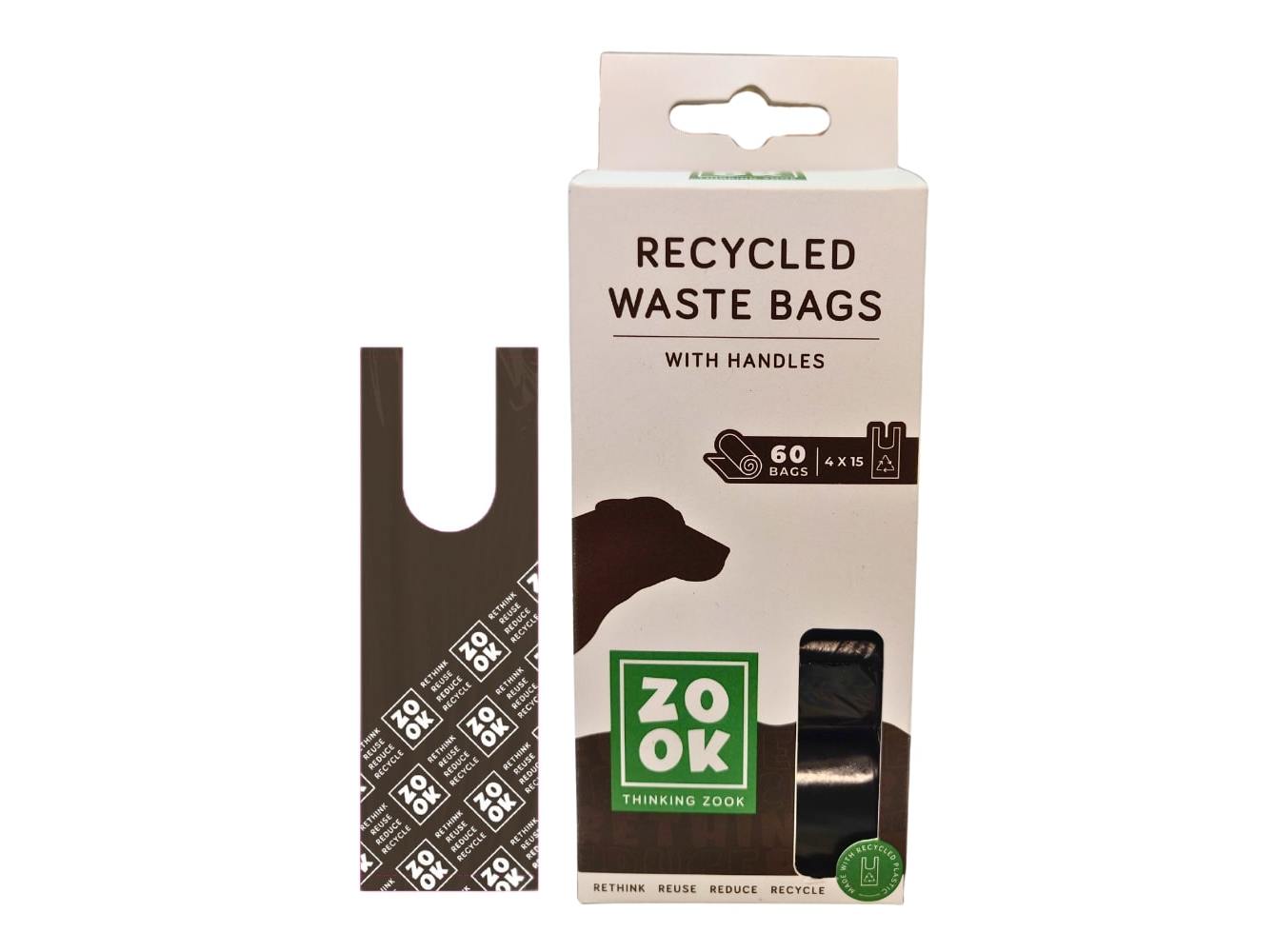 SACOS PARA DEJETOS ZOOK RECICLADOS 4X15 UNIDADES