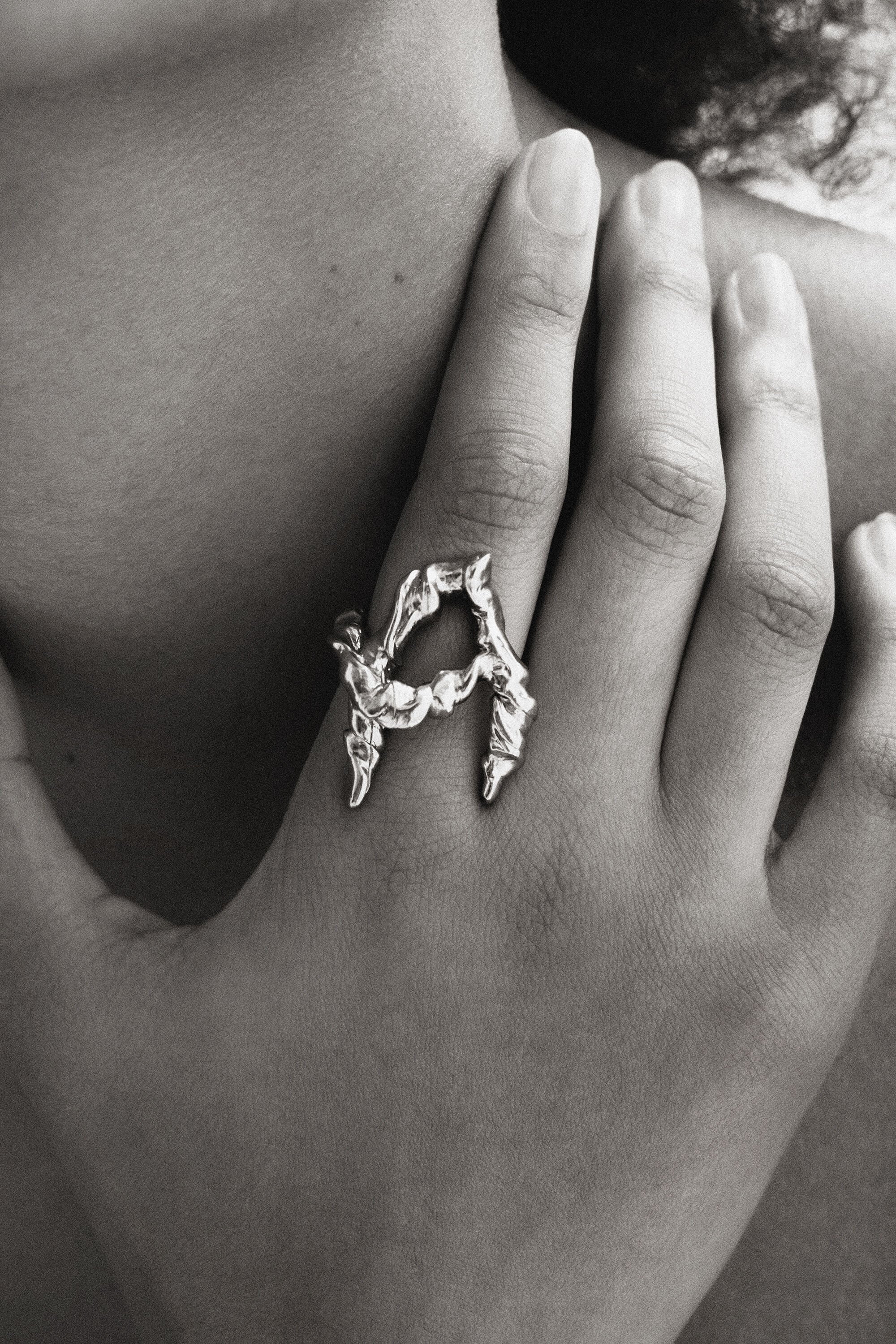 Bague lettre A plaquée argent Zalio