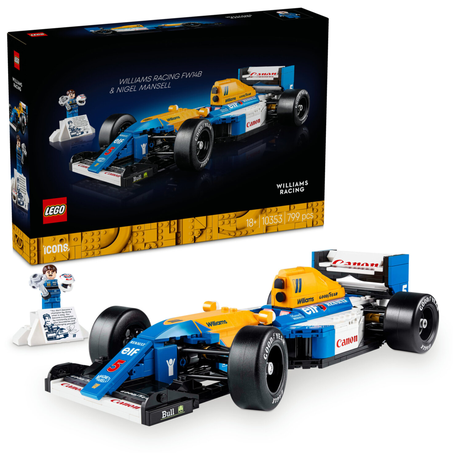 LEGO® Icons 10353 Williams Racing FW14B mit Nigel Mansell - Modellauto ab 18 Jahren