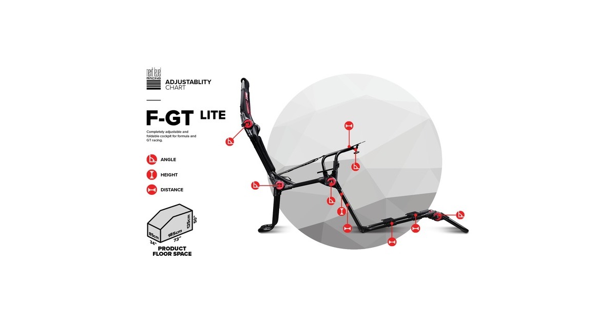 Next Level RacingF-GT Lite Foldable racing simulator  (Zwart/rood)