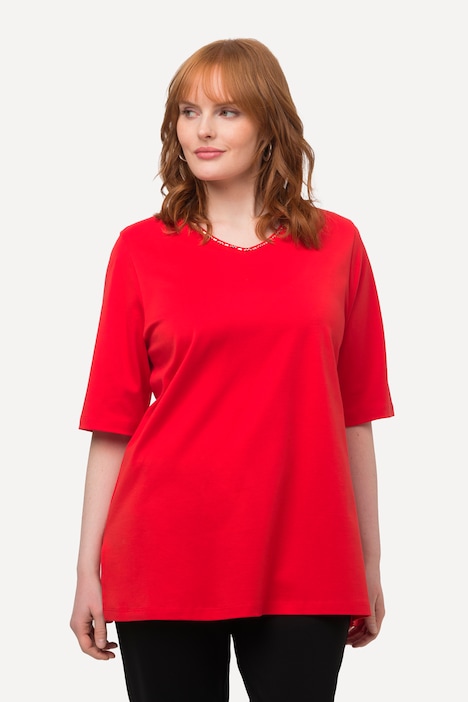 T-Shirt, A-Linie, V-Ausschnitt, Halbarm, Pima Cotton