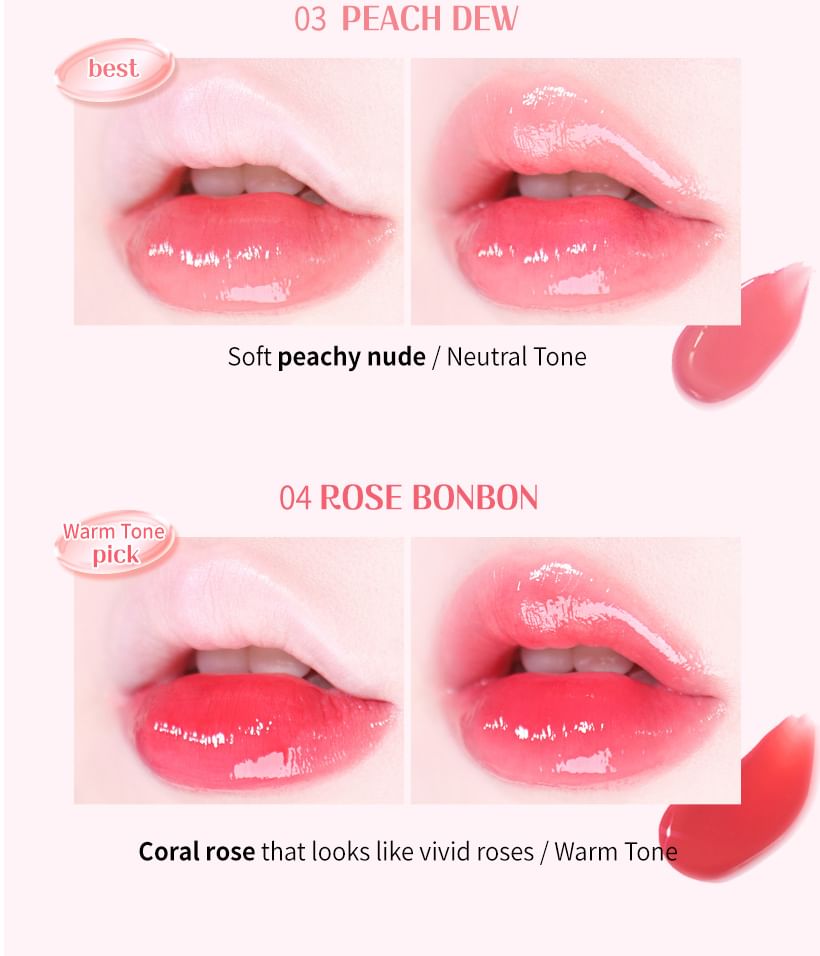 MACQUEEN - Dewy Water Glow Lip Tint - 5 kleuren