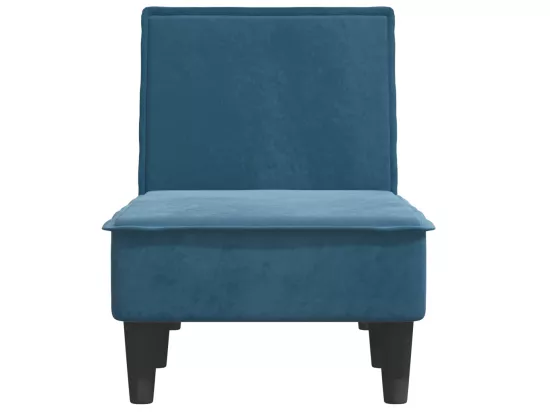 Chaise longue bleu velours