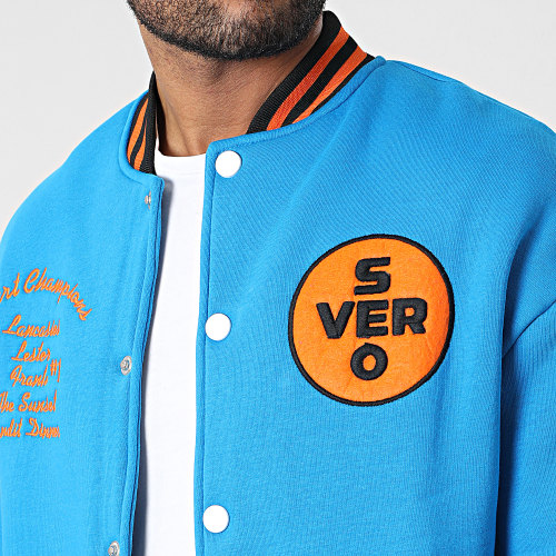 Veste Teddy 7420 Bleu Clair Orange