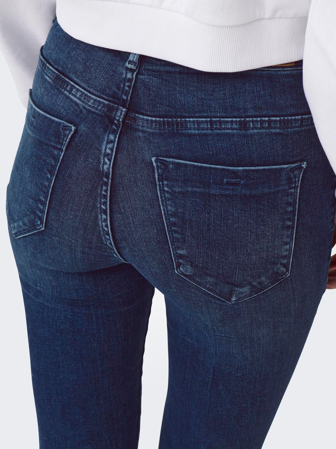 ONLFOREVER Hohe Taille Skinny Fit Jeans Dark Blue Denim