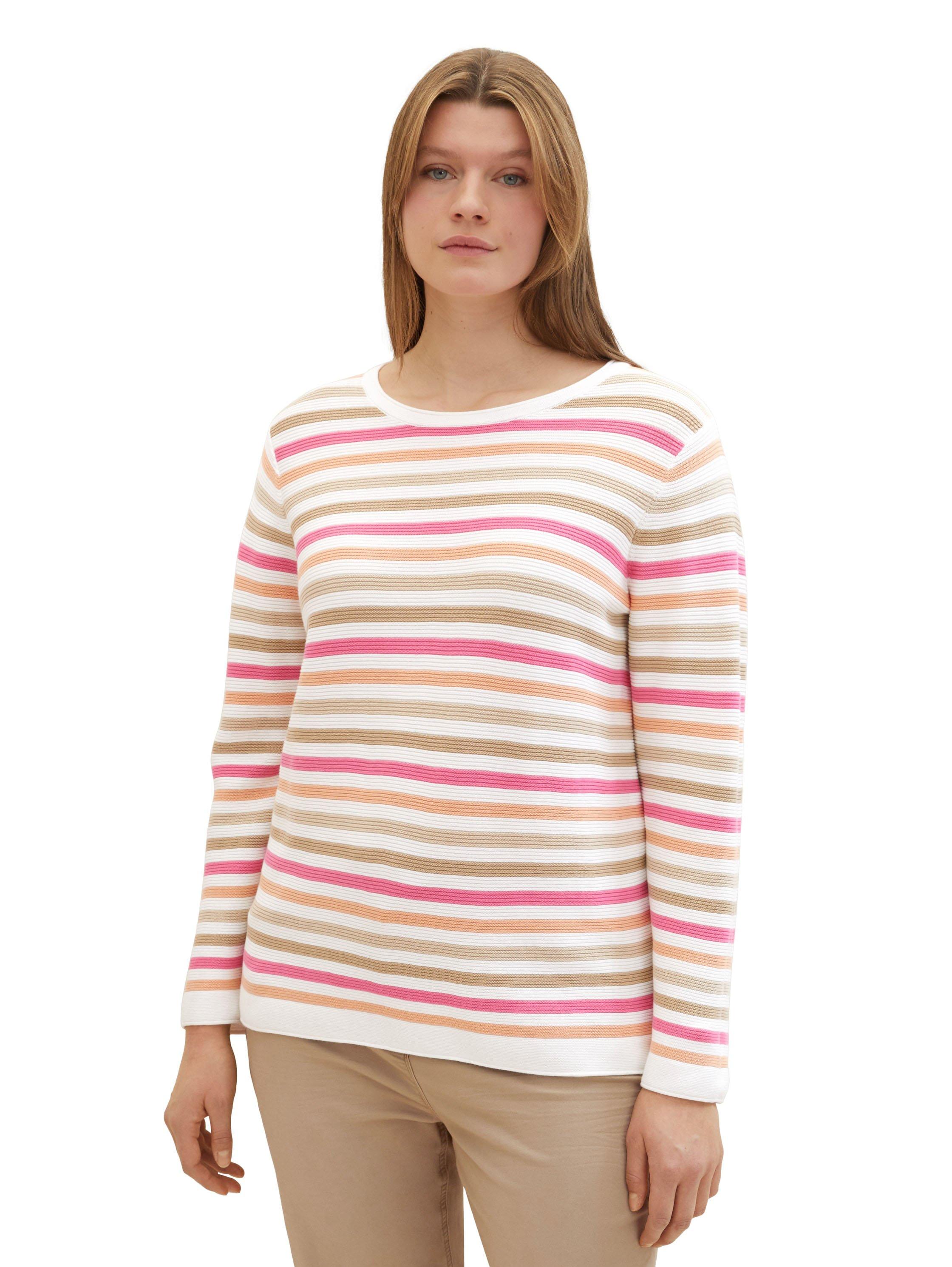 Pullover in Struktur-Optik, mit Rundhalsausschnitt