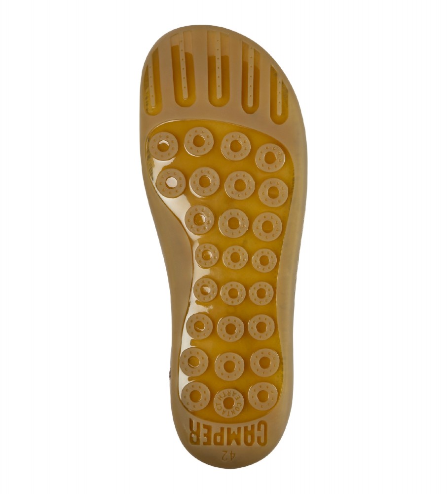 Chinelo Camper Peu Cami em couro marrom