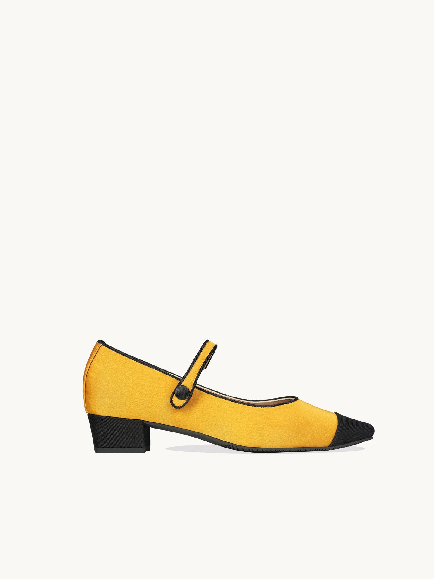 BAMBIE SATIN ROYAL - Ballerines pointues à petit talon en satin | Jaune