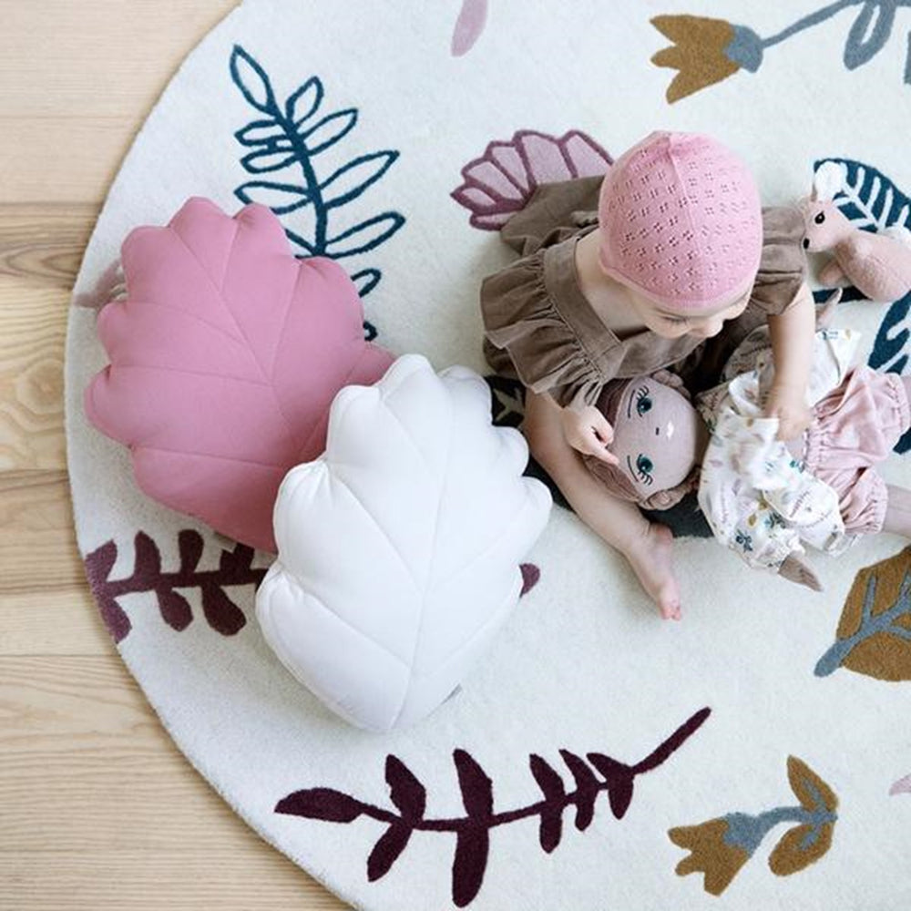 Cam Cam Circular Woolen Gulvtæppe Pressed Leaves Rose - CamCam