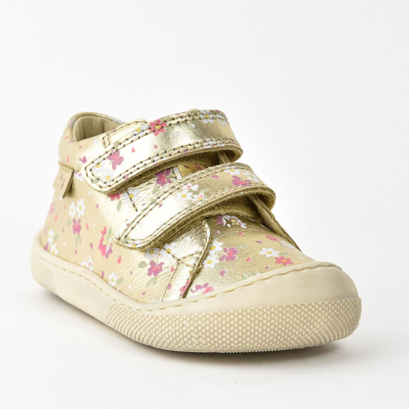 Naturino Naturino Barefoot Amur Velcros Print Soft Flowers Platinium
