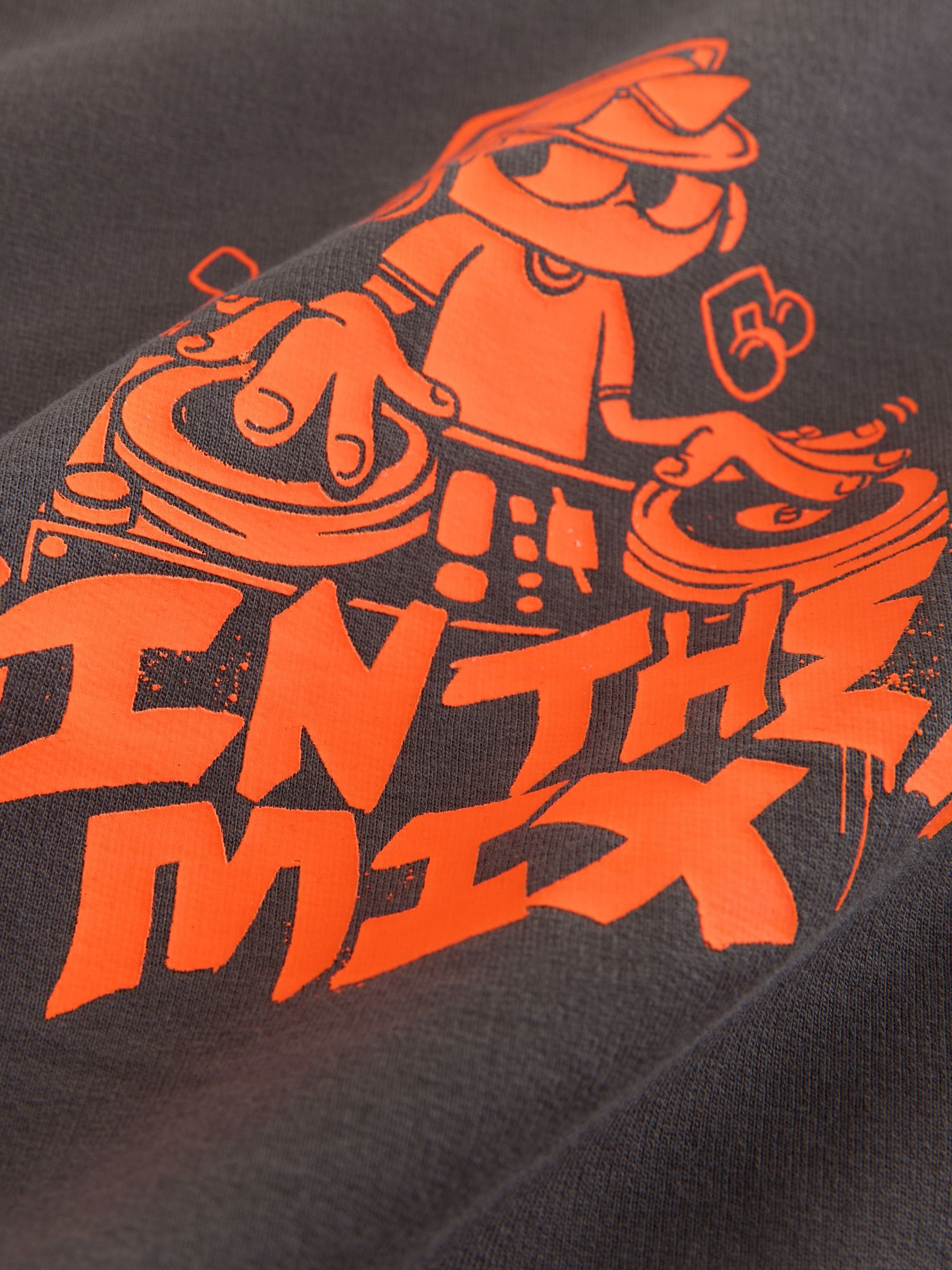 Black/Grey/Orange Slogan - Enkele geweven pyjama (3 - 16 jr)