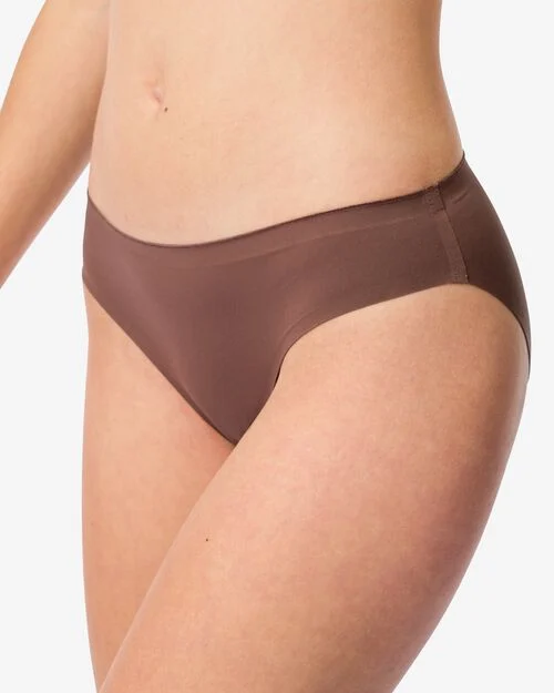 slip pour femme second skin micro marron moyen