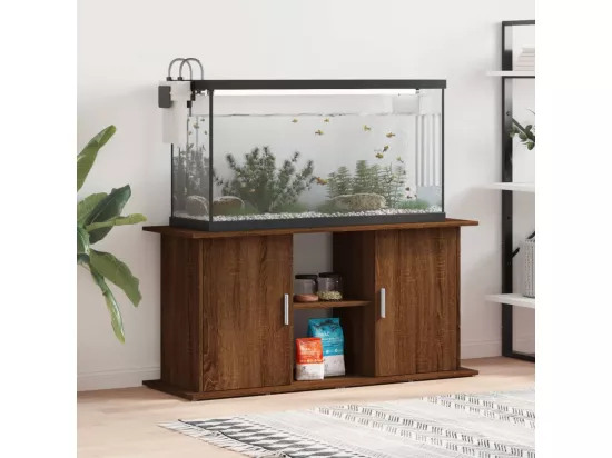 Support d'aquarium chêne marron 121x41x58 cm bois d'ingénierie