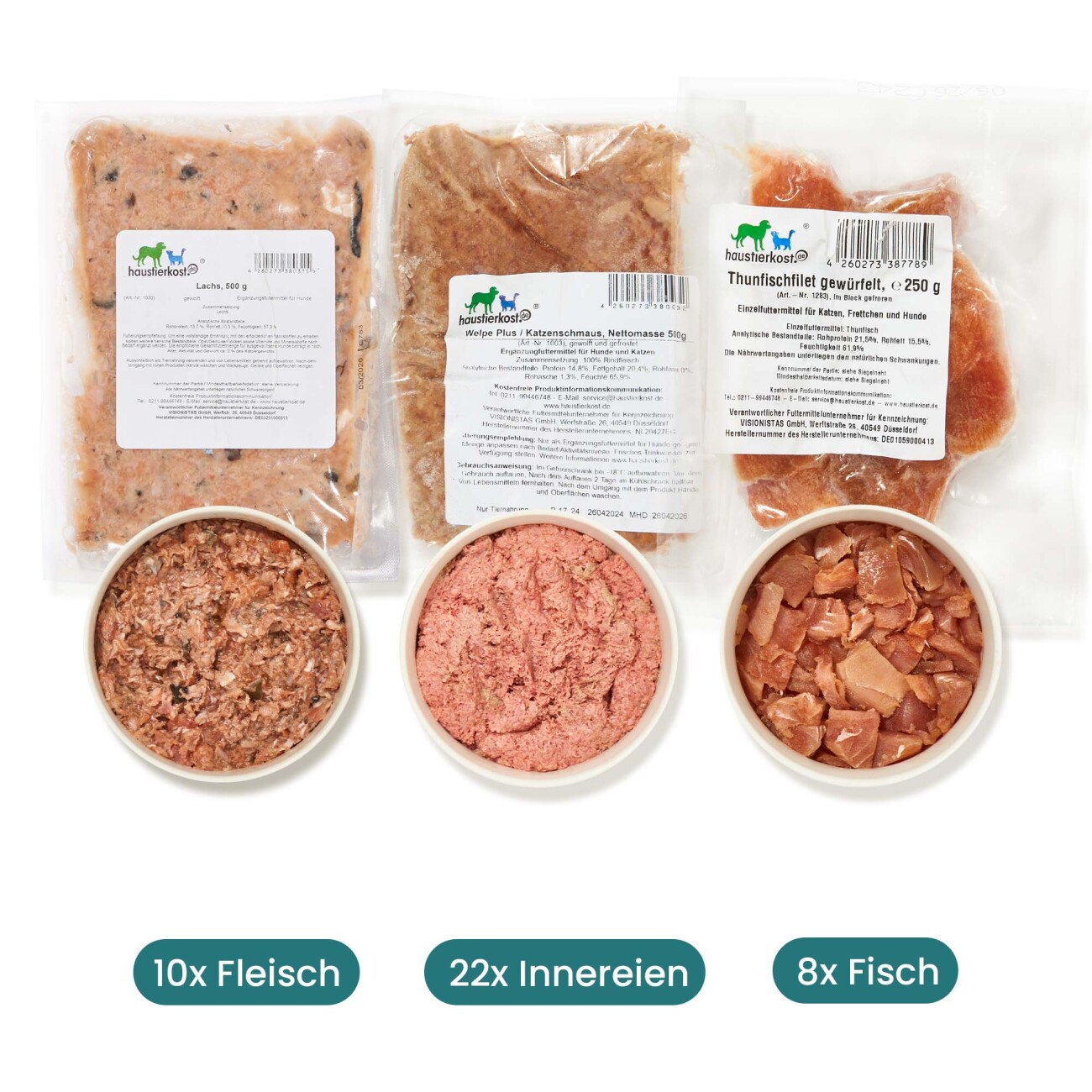 haustierkost.de Schlemmer Paket KATZE Frostfutter 15 kg