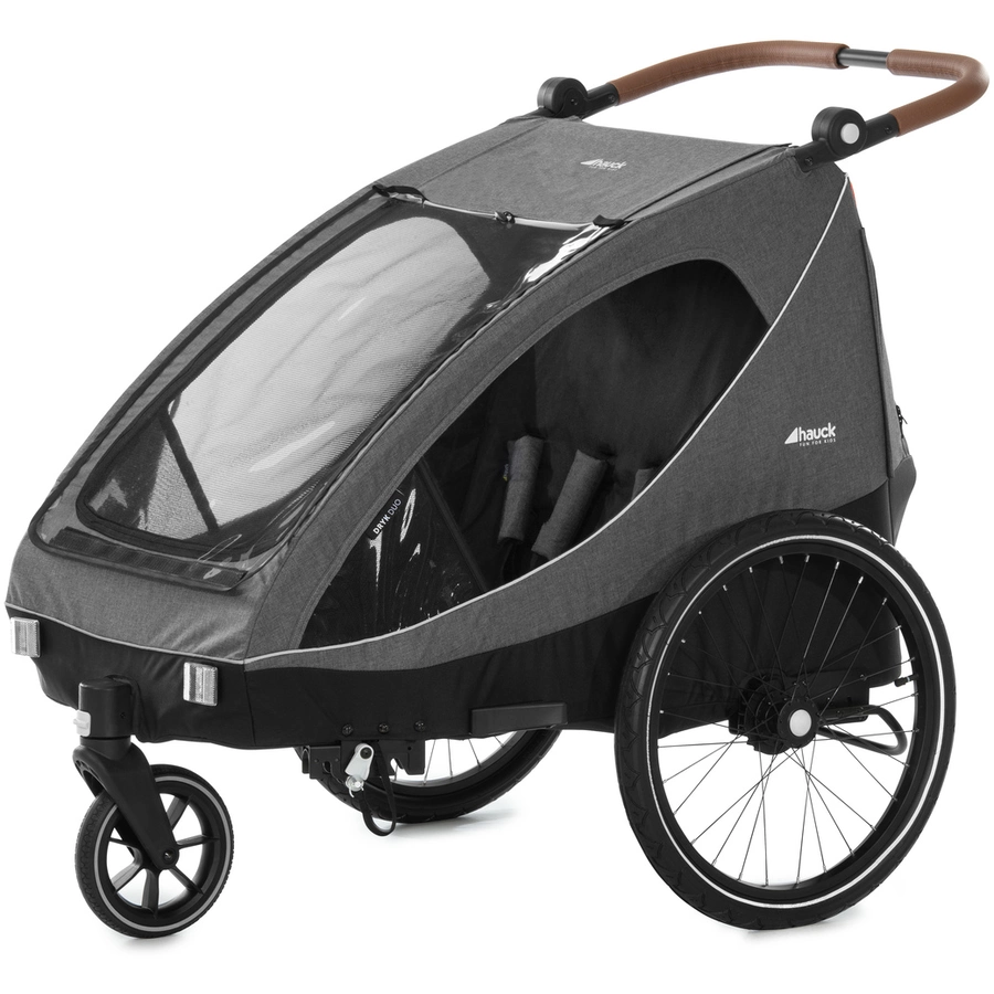 hauck 2in1 Fahrradanhänger und Buggy Dryk Duo Melange Grey