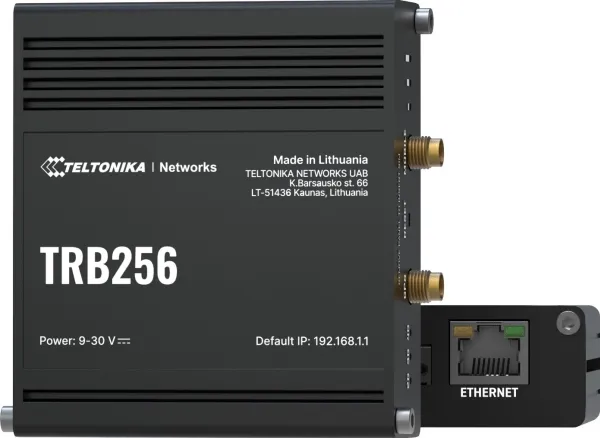 Teltonika TRB256 - Gateway - 100Mb LAN, BACnet, RS-485, Modbus, DNP3, RS-232 - LTE - 4G - desktop/væg/DIN-skinnemonterbar