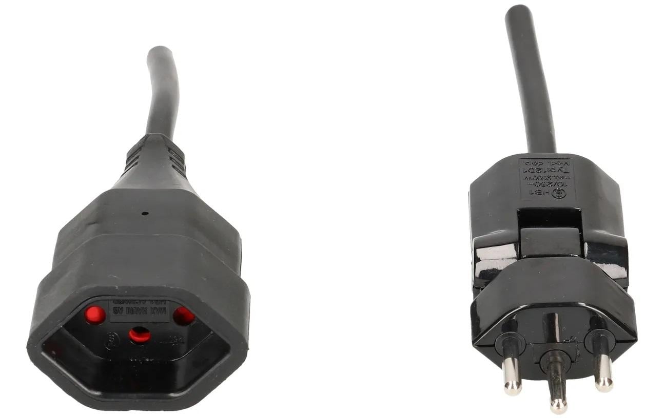 Verlängerungskabel 1 m T13 - T12 Clip-Clap, SchwarzTD-Verlängerung 1 m mit Clip-Clap-Stecker