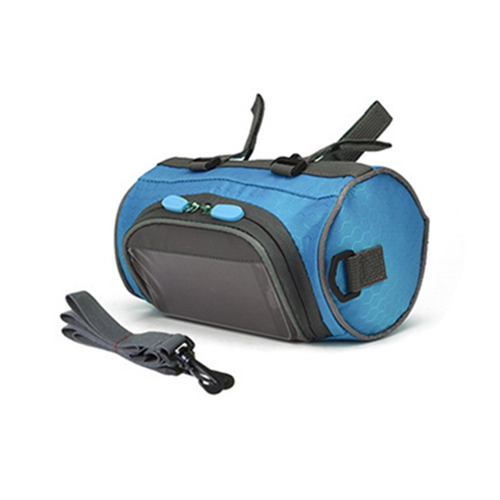 (3L) 2in1 22x12cm Spritzwasserfeste Fahrrad Velo Bikepacking Smartphone Gravel Bike Lenkstangen Tasche   Umhängetasche - Blau