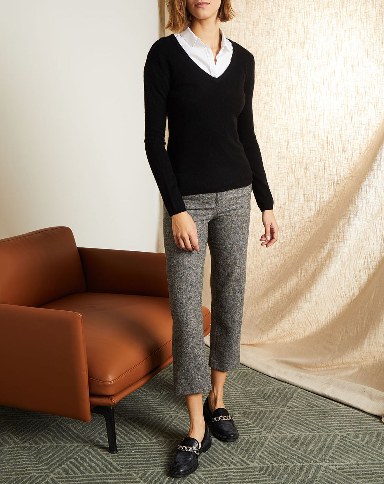 Miss Cashmere Pull 100% Cachemire col V noir