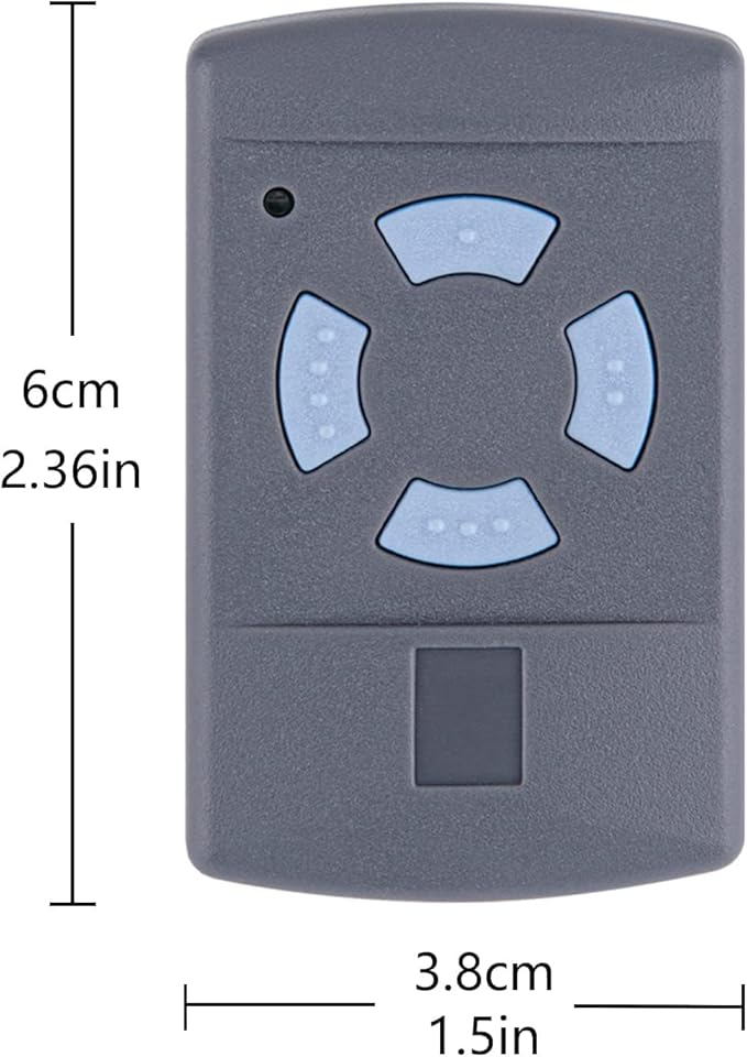 Auto KFZ 4-Befehl Garagentor Fernbedienung / Kompatibel mit Hörmann HSM4 und HSM2 / (868.3 MHz) Clonebarer Fixcode Sender / Metallgehäuse - Blau