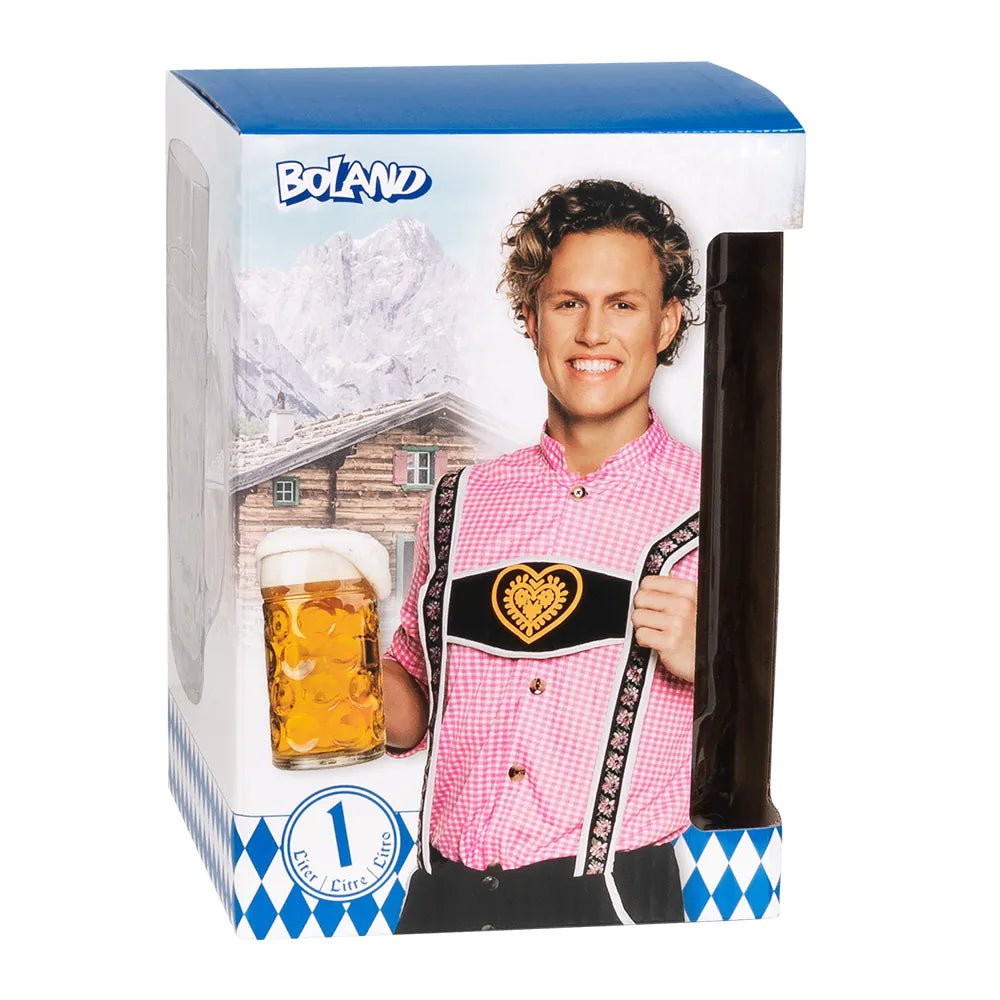 Geel Witte Bierpul Glas Xxl