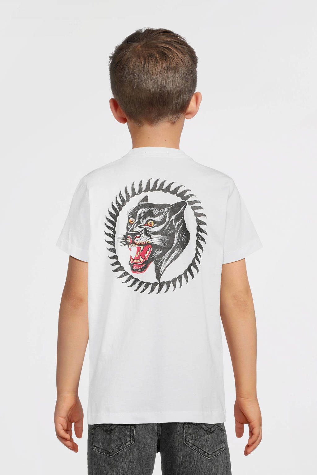 REPLAY T-shirt met tekst wit