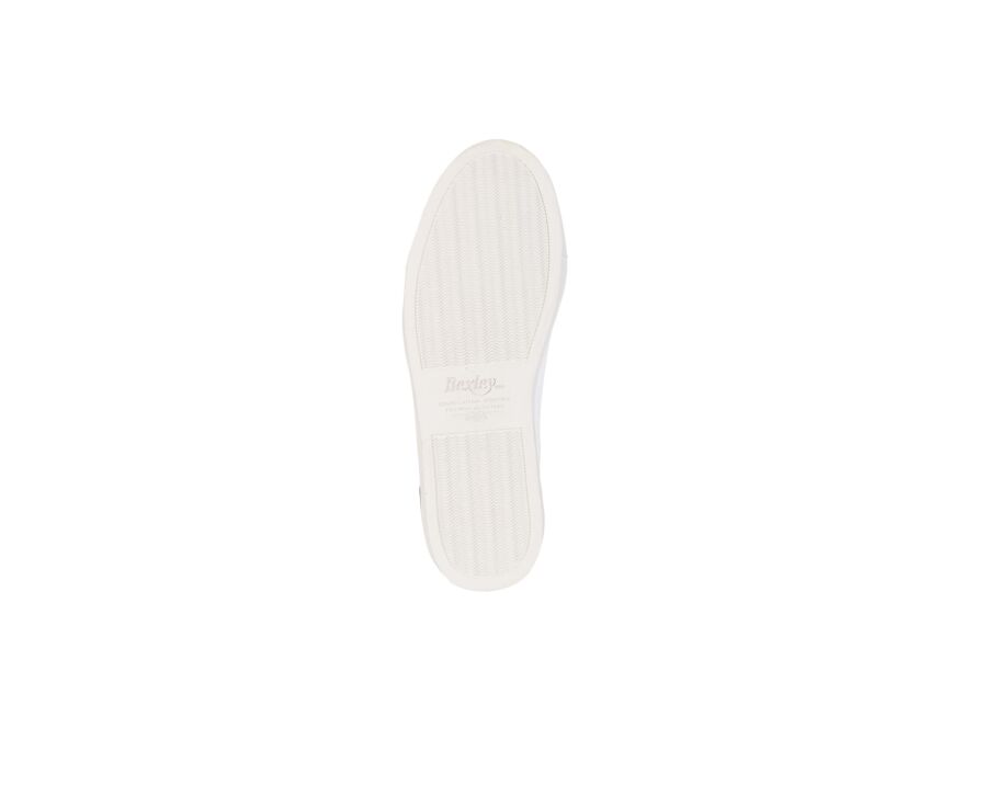 Sneakers homme Blanc et Velours Cognac - BRENTWOOD