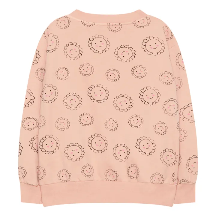 Weekend House Sweat Fleurs Coton Bio | Rose pâle