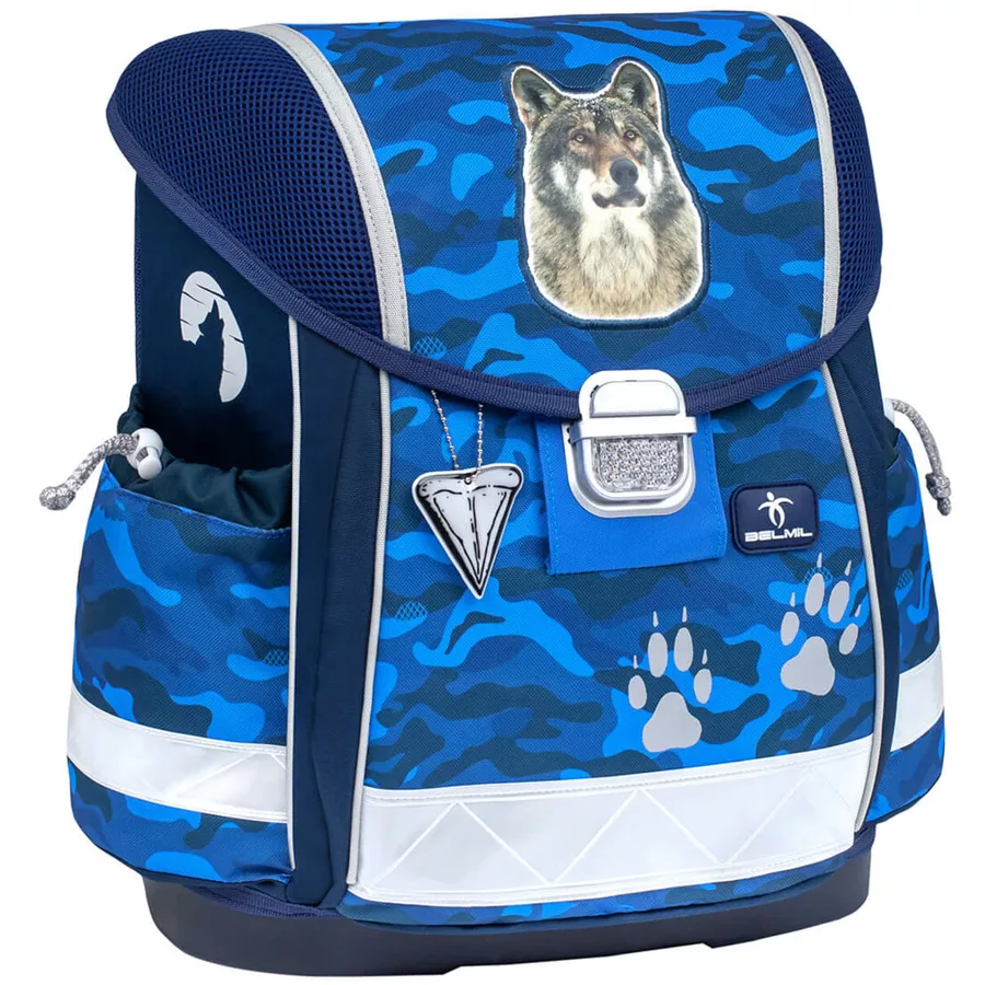 Belmil Schulranzen Classy Schulranzen Set 5-teilig mit Brustgurt Alpha Wolf